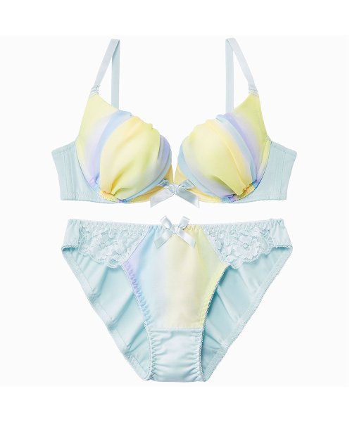 グラデボーダー2 ブラジャー ショーツ かわいい下着 女性 レディース ブラ ショーツ ブラセット 総レース 谷間 寄せ 上げ ブラショーツ ブラジャーセット エメフィール Aimerfeel Magaseek