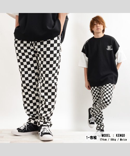 1111clothing(ワンフォークロージング)/シェフパンツ メンズ シェフパンツ ペイズリー ワイドテーパードパンツ メンズ ワイドパンツ メンズ パンツ ボトム 柄 総柄 市松 チェッカーフラッグ レオパ/img06