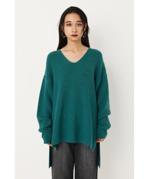 LAGUA GEM(ラグアジェム)/SIDE SLIT VNECK KNIT TOPS/img02