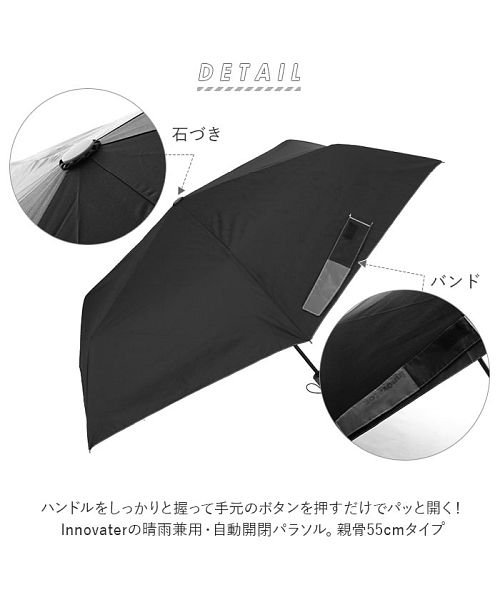 BACKYARD FAMILY(バックヤードファミリー)/innovator 晴雨兼用折りたたみ傘 自動開閉日傘 55cm/img02