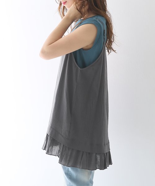 裾フリルコットンキャミソール オシャレウォーカー Osharewalker Magaseek