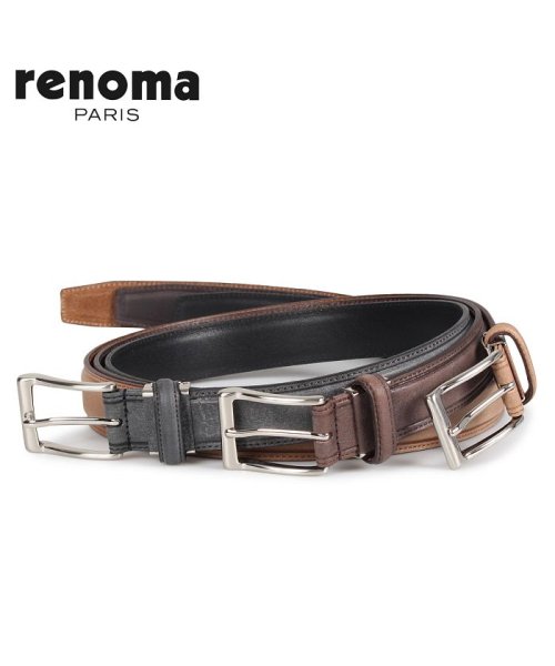 renoma(レノマ)/RENOMA レノマ ベルト レザーベルト メンズ 本革 LEATHER BELT ブラック ブラウン ダーク ブラウン 黒 RE－205092/img01