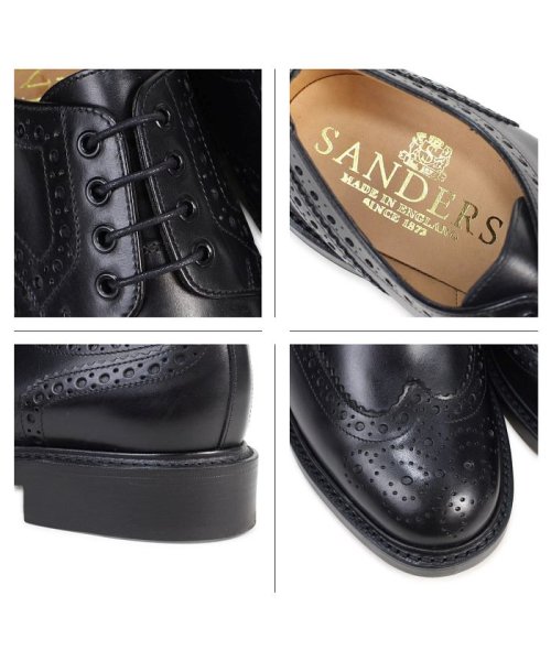 サンダース Sanders ミリタリー 入手困難 オックスフォード シューズ ウイングチップ メンズ ブラック 9317b Fakenham ビジネス