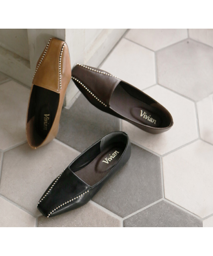 今ならたったの 割引 チェンバー スタッズスクエアトゥフラットシューズ 37 5 先着順で2つのメリットがあります