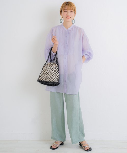 BASE(ベース)/メタリック編み巾着付きカゴバッグ/img02