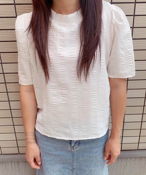 セール ブラウストップス 白 半袖 薄手 無地 Tシャツ レディース 半袖トップス 半袖カットソー おしゃれ 通勤 大人可愛い カジュアル ショッピングゴー Shoppinggo Magaseek