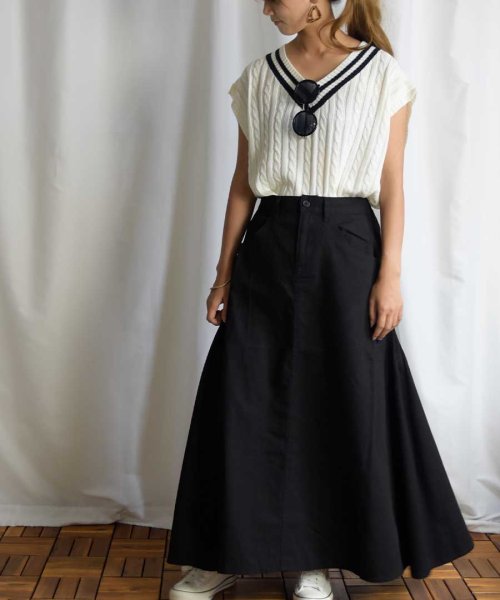 ARGO TOKYO(アルゴトウキョウ)/Cotton rayon side switching skirt 222044/img07