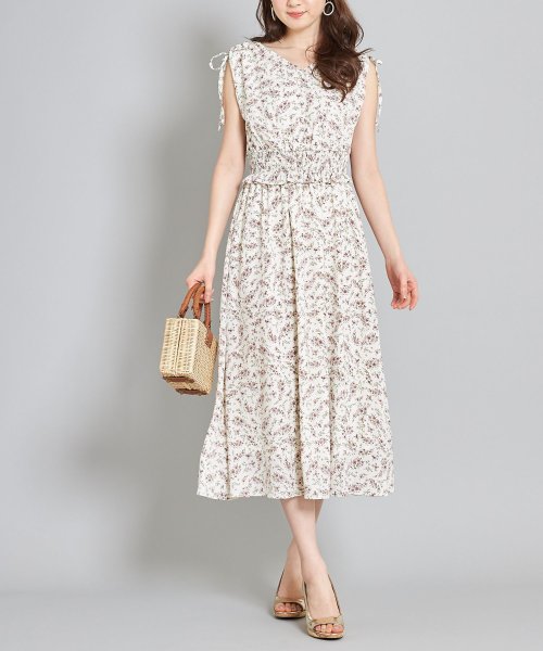 肩りぼん付きウエストシャーリングワンピース トッコクローゼット Tocco Closet Magaseek