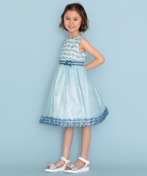 セール】【120－140cm】ボーダーレースドレス ワンピース(503376183  