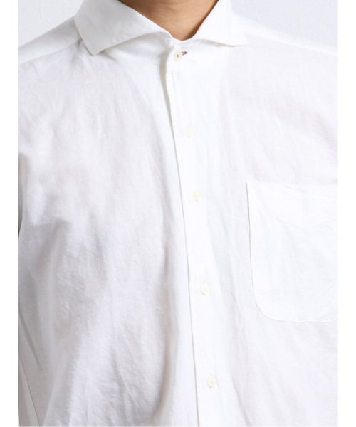 TAKA-Q(タカキュー)/リネン混シャンブレーワンピースカラー長袖シャツ/img22