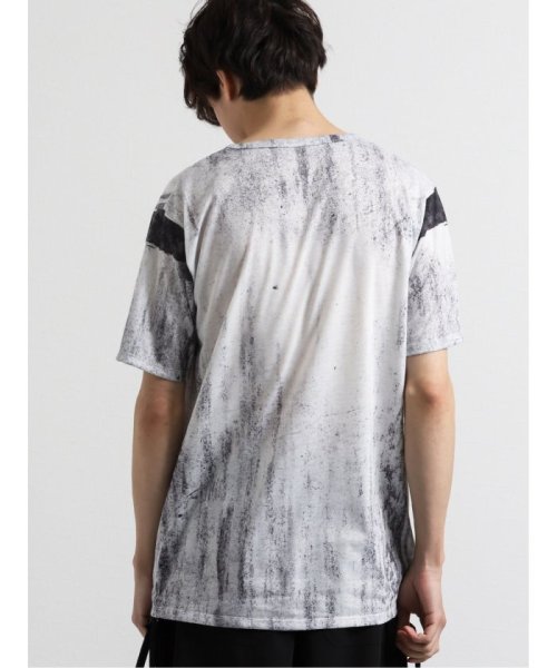 semanticdesign(セマンティックデザイン)/シェラック/SHELLAC グランジプリント Vネック半袖Tシャツ/img09