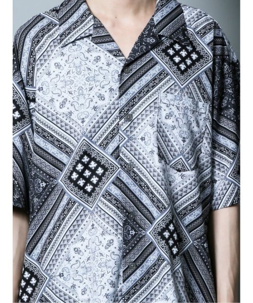 semanticdesign(セマンティックデザイン)/ペイズリー柄 オープンカラー半袖BIGシャツ/img05