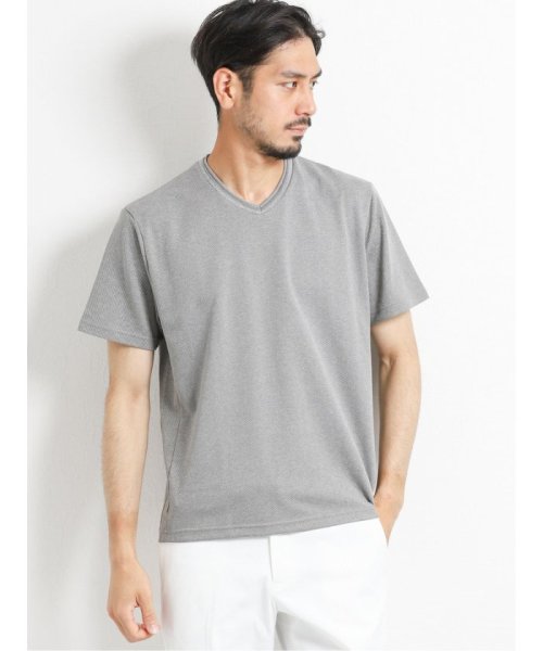 TAKA-Q(タカキュー)/クールマックス/COOLMAX　変形鹿の子Vネック半袖Tシャツ/img02