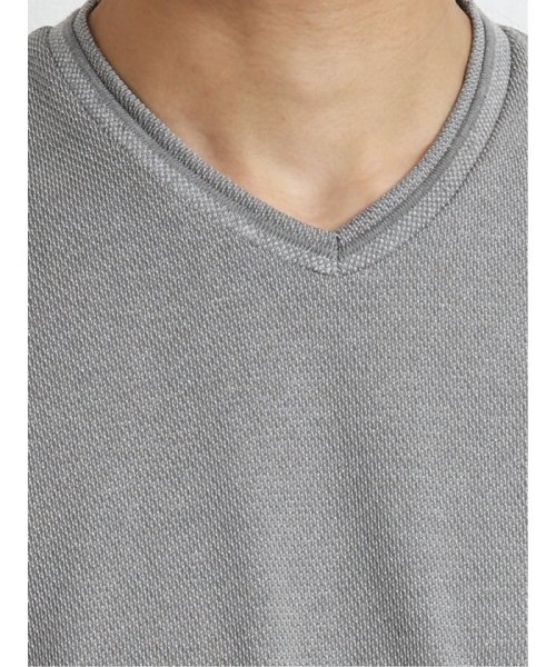 TAKA-Q(タカキュー)/クールマックス/COOLMAX　変形鹿の子Vネック半袖Tシャツ/img08