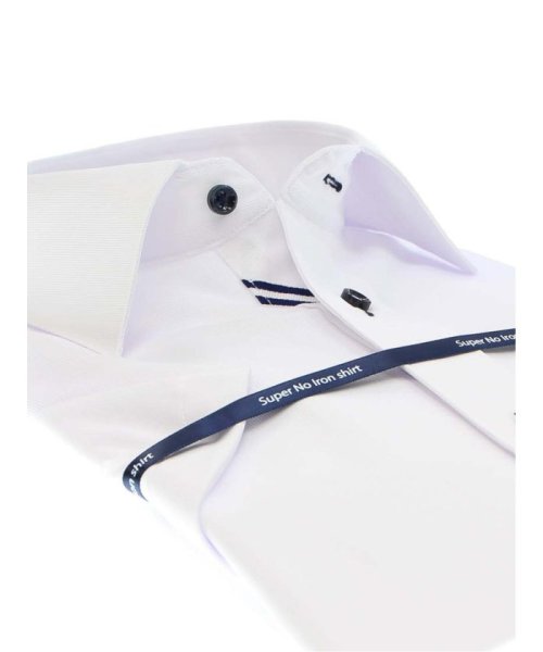 TAKA-Q(タカキュー)/ノーアイロンストレッチ スリムフィットワイドカラー半袖ニットシャツ/img01