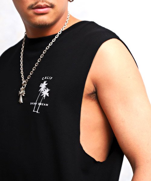 セール ビッグシルエットノースリーブtシャツ Tシャツ メンズ フレンチスリーブ ノースリーブ ビッグシルエット ラグスタイル Luxstyle Magaseek