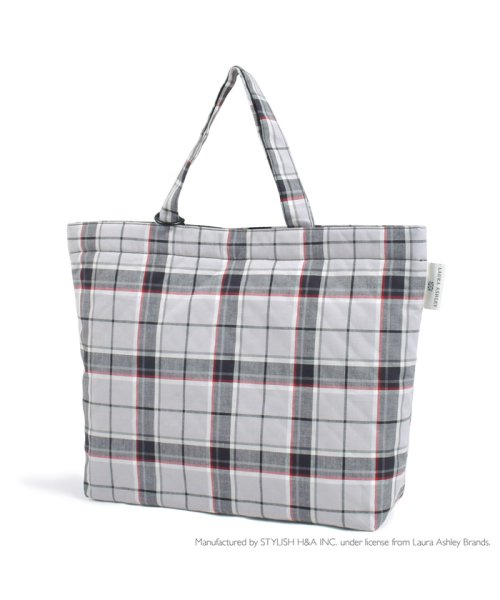  LAURA ASHLEY(ローラアシュレイ)/LAURA ASHLEY マチ付きキルティングレッスンバッグ(ループ付き)　Highland check/img01