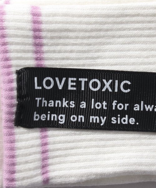 Lovetoxic(ラブトキシック)/ロゴテープつきチェリークルーソックス/img01