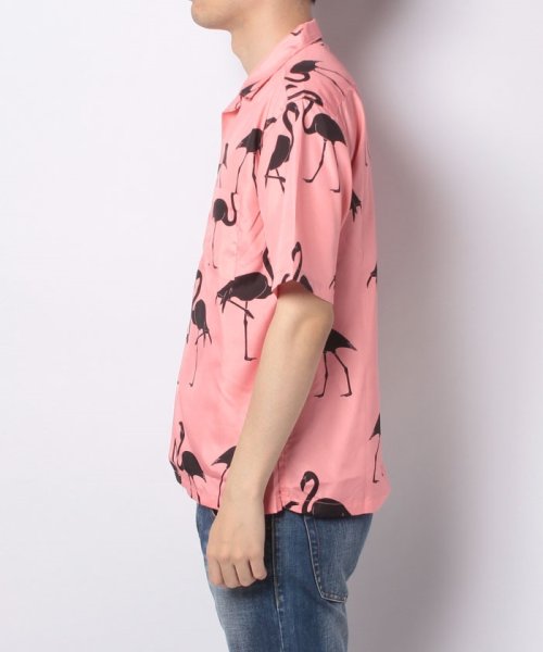 Amerikaya(Amerikaya)/【アメリカ屋】オープンカラーシャツ フラミンゴ柄 ユニセックス/img01