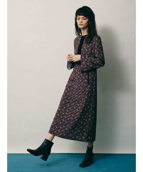 セール ストライプフラワー柄ワンピース リリー ブラウン Lily Brown Magaseek