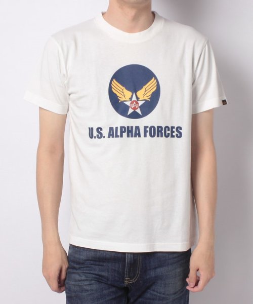 ALPHA INDUSTRIES(アルファインダストリーズ)/【ALPHA】 アルファ ウィング ミリタリー 半袖 Tシャツ/img15