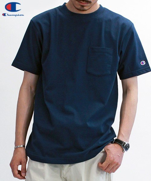 CHAMPION(チャンピオン)/【Ｃhampion】 チャンピオン ポケット付き 無地 半袖　Ｔシャツ ユニセックス/img01