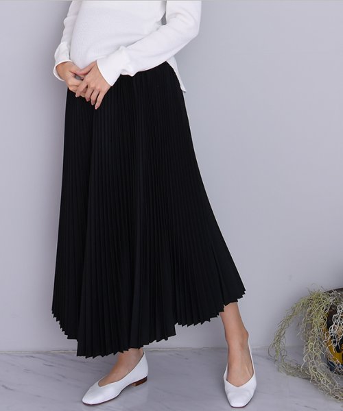 産前産後ロングプリーツスカート マタニティ服 カワイイ おしゃれ プリーツスカート ロングスカート フレア 妊婦 妊娠 産前産後 オールシーズン 履き心地 チョコア Chocoa Magaseek