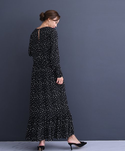 授乳雫ワンピース マタニティ服 授乳服 マタニティワンピース 授乳ワンピース フォーマル ドット 花柄 妊婦 妊娠 産前産後 秋冬春 チョコア Chocoa Magaseek