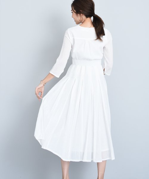 授乳コットンフレアワンピース マタニティ服 授乳服 妊婦 ワンピース 授乳口 ホワイト 白 春 夏 おしゃれ 可愛い チョコア Chocoa Magaseek