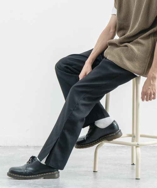 フレアパンツ メンズ カジュアル トラウザー スラックス ワイド テーパード シューカット サイドスリット ポリエステルトロピカル シンプル キレイめ ストリー ロッキーモンロー Rocky Monroe Magaseek フレアパンツ メンズ カジュアル トラウザー スラックス ワイド テーパード シューカット サイドスリット ポリエステルトロピカル シンプル キレイめ ストリー ロッキーモンロー Rocky Monroe Magaseek