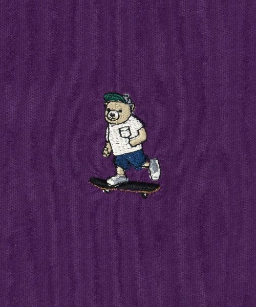 LAZAR(ラザル)/【Lazar】スケートベア 刺繍 USAコットン グラフィック Tシャツ/img08