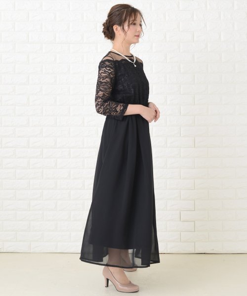 レースとシフォン素材ロング丈 ワンピース ドレス 503355848 レースレディース Lace Ladies Magaseek