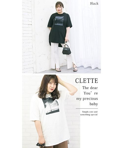 clette(クレット（大きいサイズ）)/フォトプリントチュニック丈Tシャツ/img04