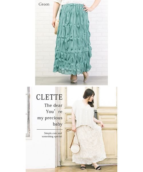 clette(クレット（大きいサイズ）)/クリンクルシフォンロングスカート/img03