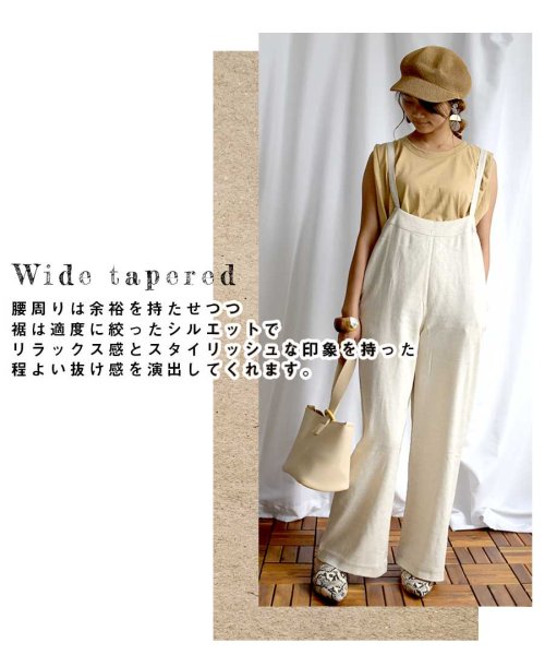 ARGO TOKYO(アルゴトウキョウ)/Linen blend salopette tapered pants 29083/img02