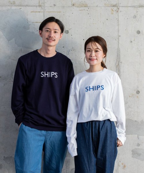 SHIPS MEN(シップス　メン)/【WEB限定】SHIPS: エンブロイダリー ロゴ ロングスリーブ Tシャツ (ロンT)/img02