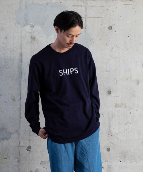 SHIPS MEN(シップス　メン)/【WEB限定】SHIPS: エンブロイダリー ロゴ ロングスリーブ Tシャツ (ロンT)/img14