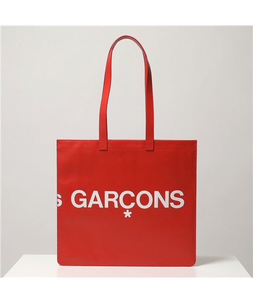 セール Comme Des Garcons コムデギャルソン Sa9001hl Huge Logo レザー フラット ロゴ トートバッグ Red メンズ コムデギャルソン Comme Des Garcons Magaseek