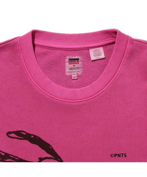 Levi's(リーバイス)/UNBASIC クルーネックスウェットシャツ Snoopy Skater Fuschia Red Garment Dye/img03