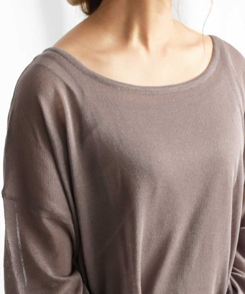 ARGO TOKYO(アルゴトウキョウ)/Linen touch Sheer Knit Top（with camisole）25072/img09