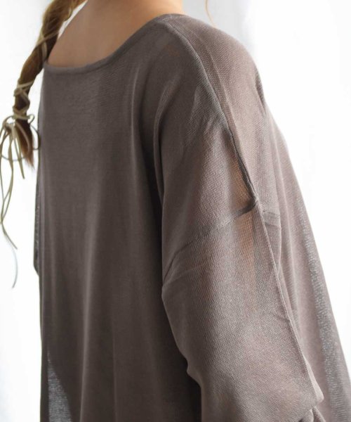 ARGO TOKYO(アルゴトウキョウ)/Linen touch Sheer Knit Top（with camisole）25072/img10