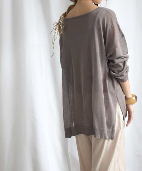 ARGO TOKYO(アルゴトウキョウ)/Linen touch Sheer Knit Top（with camisole）25072/img18