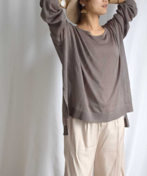 ARGO TOKYO(アルゴトウキョウ)/Linen touch Sheer Knit Top（with camisole）25072/img19