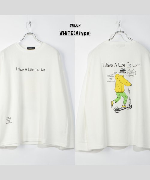 1111clothing(ワンフォークロージング)/ビッグtシャツ メンズ 長袖tシャツ レディース ビッグシルエット 長袖 tシャツ くすみカラー ロンt ゆったり プリント ロゴ tシャツ 大きめ ロング/img19