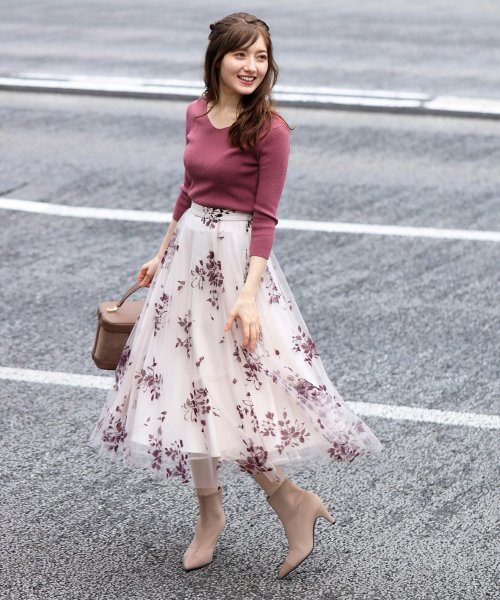セール 美人百花12月号 Ray10月号 Andgirl9月号掲載 花柄スカートコーデセット ノエラ Noela Magaseek