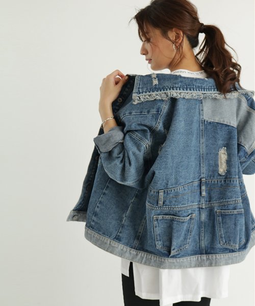 セール Scotclub スコットクラブ 手洗い可 リメイクオーバーデニムジャケット スコットクラブ Scotclub Magaseek