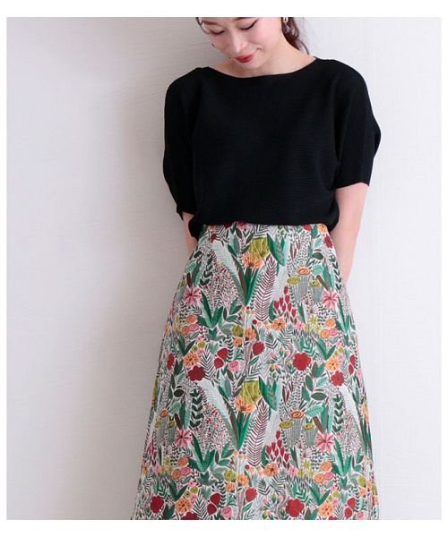 Sawa a la mode(サワアラモード)/ボタニカルな織り柄のロングスカート/img04