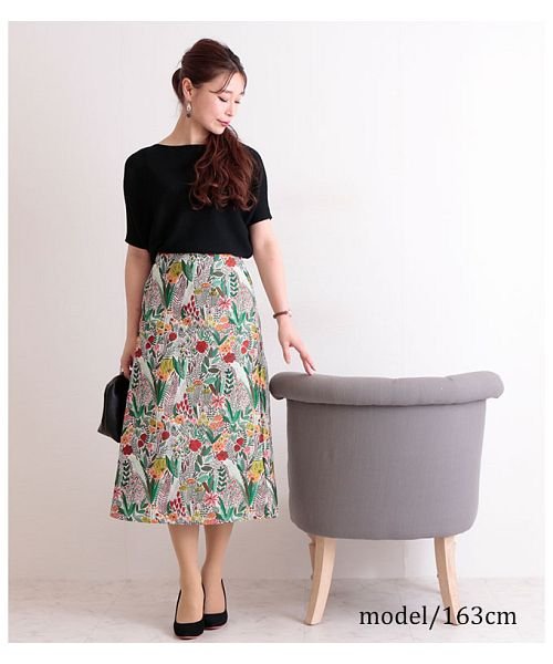 Sawa a la mode(サワアラモード)/ボタニカルな織り柄のロングスカート/img07