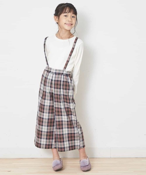 a.v.v(KID'S)(アー・ヴェ・ヴェキッズ)/[100－130]サスペンダーつきチェック柄ワイドパンツ[WEB限定サイズ]/img04