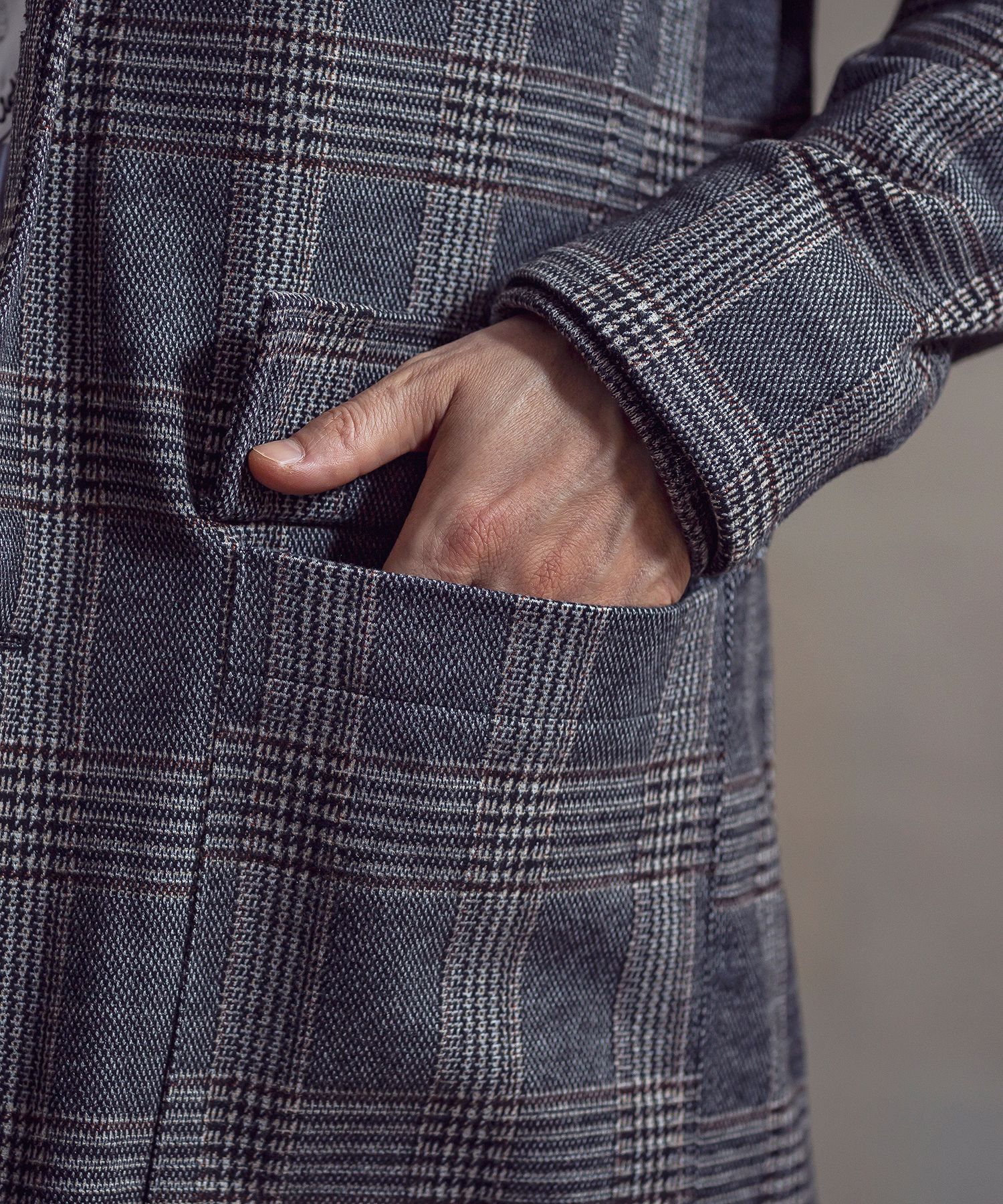 グレンチェックショールカラーコート(503465072)｜HANKYU MEN'S / 阪急